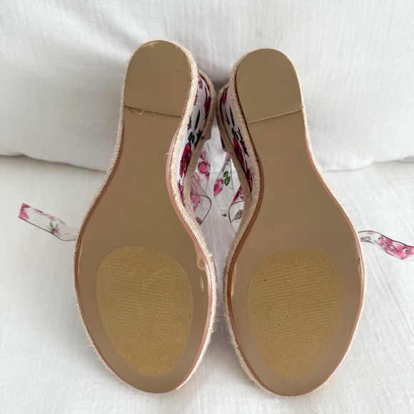 Betsey Johnson Fraser white & pink floral espadrille wedge sandals - Picture 6 of 7